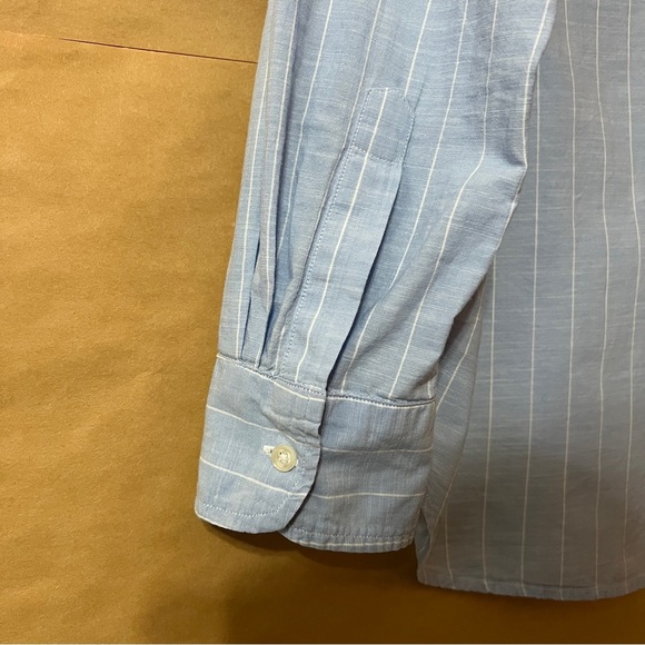 Frank & Eileen | Eileen Relaxed Button Up Shirt Striped Italian Cotton Size M - Picture 11 of 12